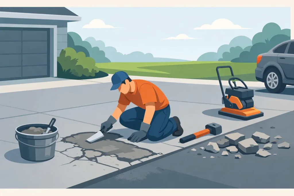 How to Repair a Spalled Driveway That Lasts