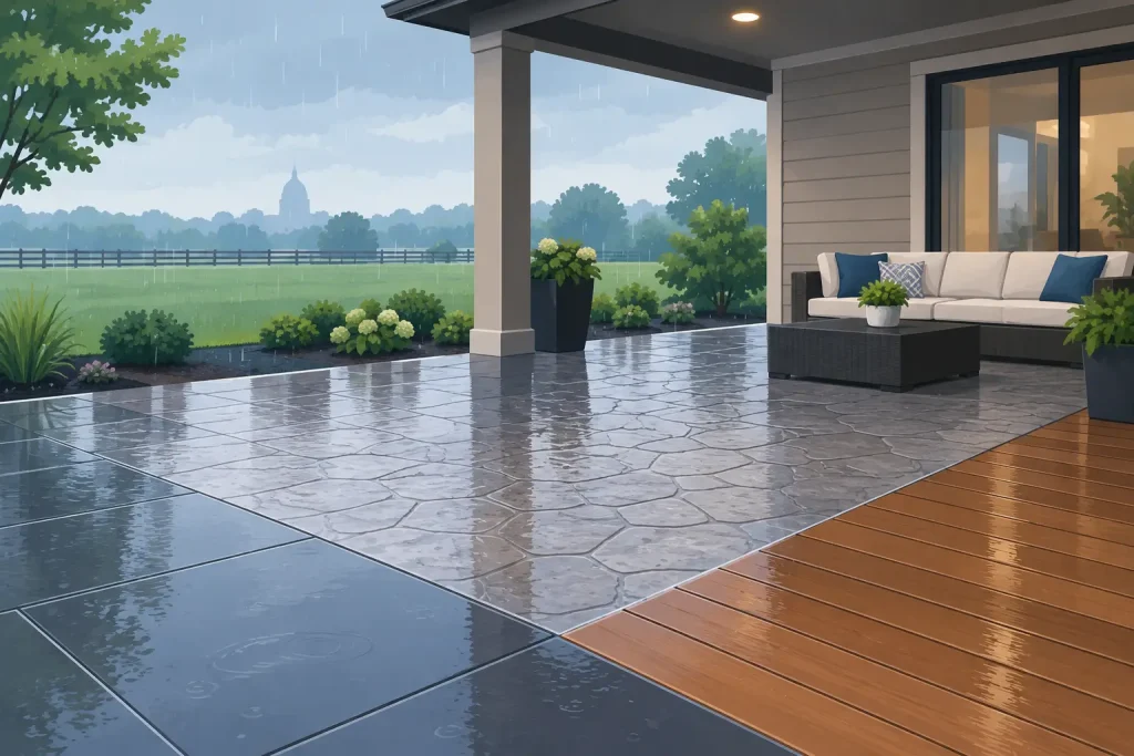 Best Patio Finishes for Rain in Indiana Homes